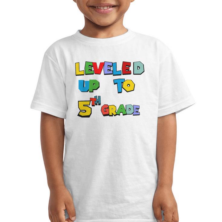 Leveled Up To 5th Grade Back To School Kids Boys Premium Tri-Blend Graphic Kid T-Shirt
