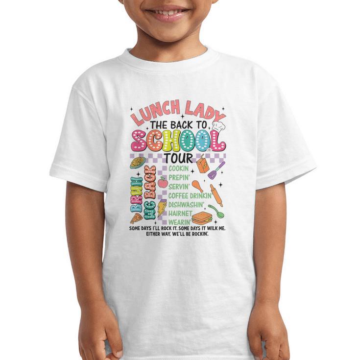 Lunch Cafeteria Crew Lady Back To School Tour Graphic Kid T-Shirt