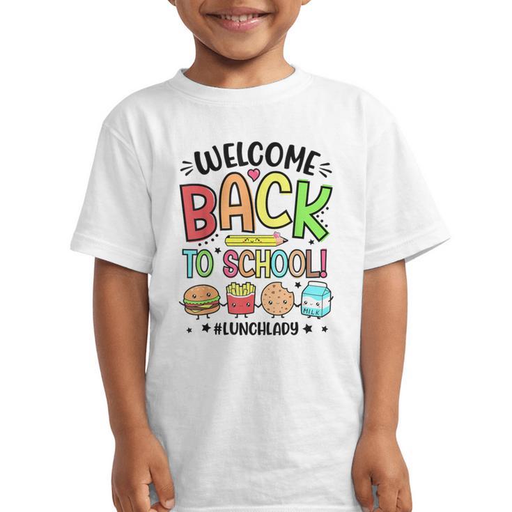 Lunch Lady Welcome Back To School 1st Day Of School Graphic Kid T-Shirt