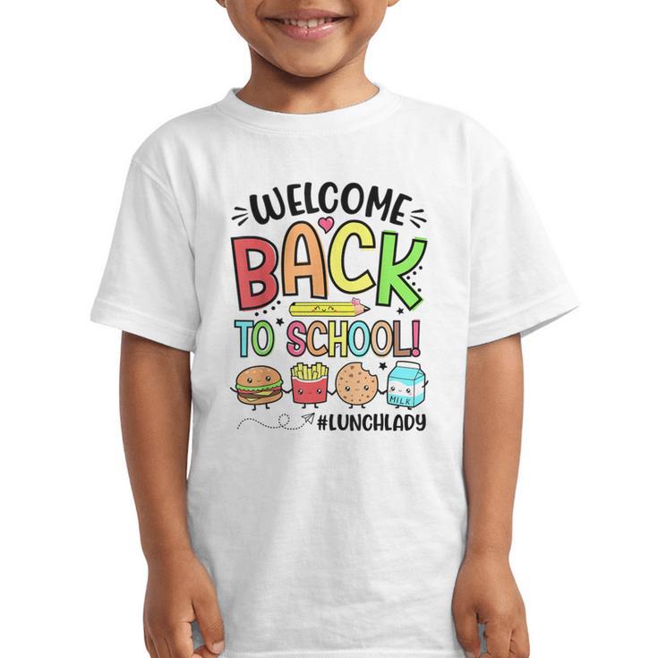 Lunch Lady Welcome Back To School First Day Of School Graphic Kid T-Shirt