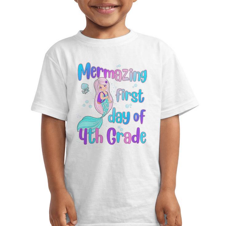 Mermazing First Day Of Fourth Grade Back To School Mermaid Premium Tri-Blend Graphic Kid T-Shirt