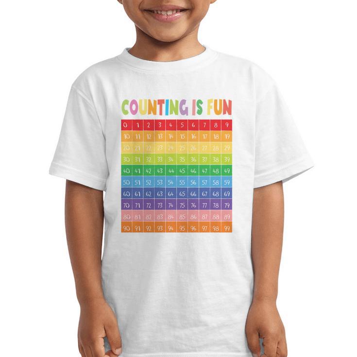 Numbers Learning Cute Numbers 0-100 Back To School Counting Graphic Kid T-Shirt