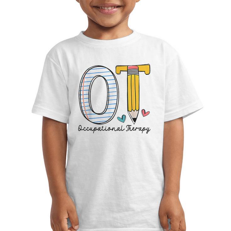 Pediatric Occupational Therapy Paper Pencil Back To School Graphic Kid T-Shirt