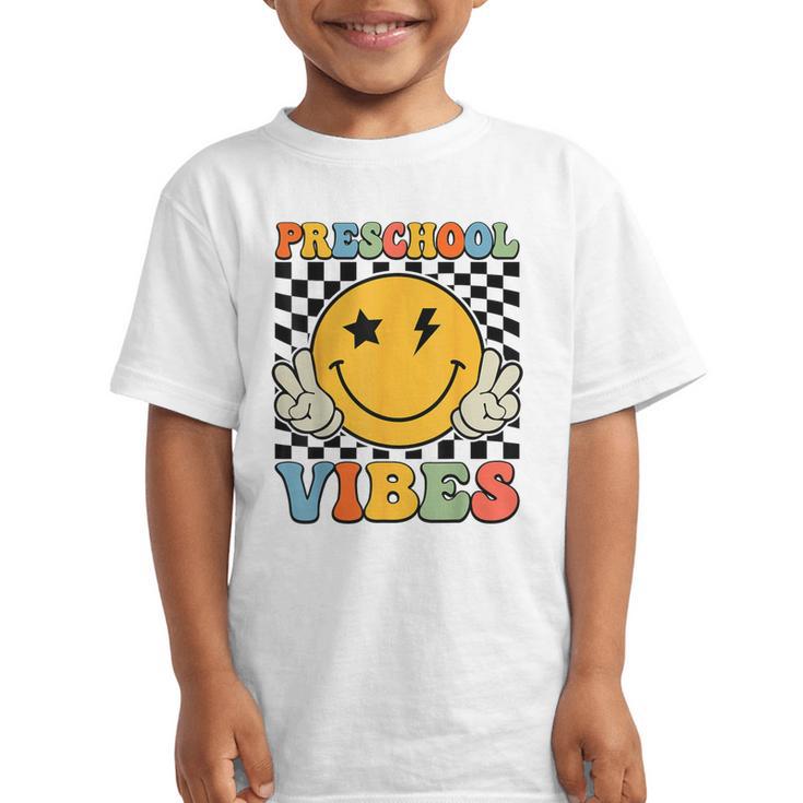 Preschool Vibes Retro Groovy Back To School Pre-K Graphic Kid T-Shirt