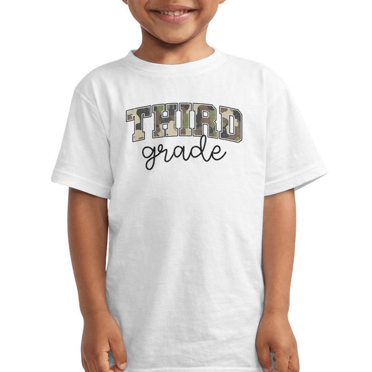 Retro Third Grade Old Camo Back To School Girl Boy 3rd Grade Graphic Kid T-Shirt