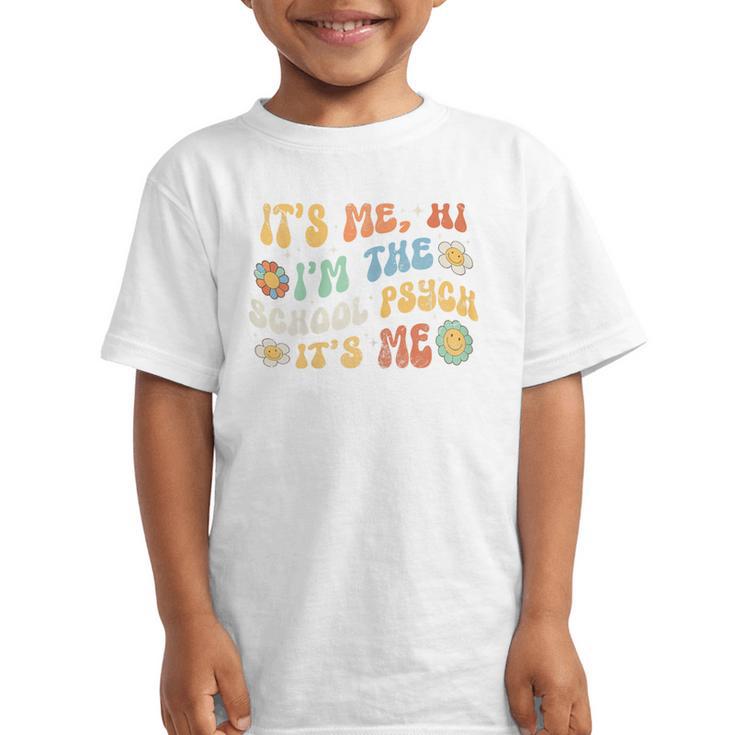 School Psych Psychologist Back To School Groovy Vintage Graphic Kid T-Shirt