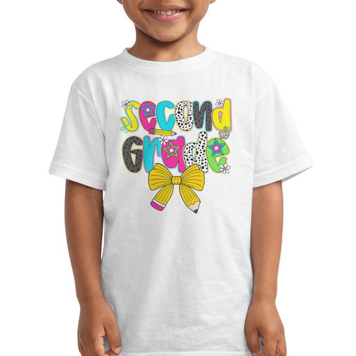 Second Grade Coquette Bow First Day Of School Back To School Performance Graphic Kid T-Shirt