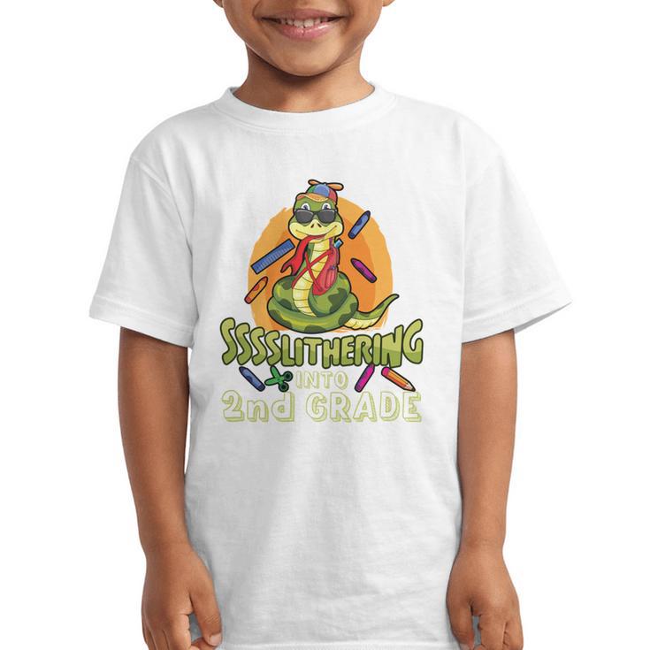 Slithering Into 2nd Grade First Day Back To School Snake Performance Graphic Kid T-Shirt