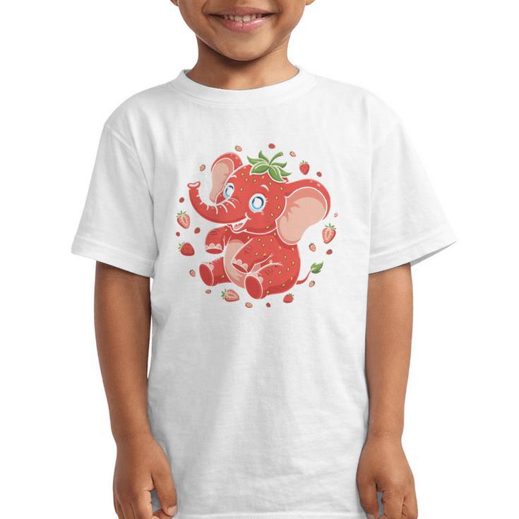 Strawberry Elephant Italian Brainrot Meme Back To School Comfort Colors Crop Top Graphic Kid T-Shirt