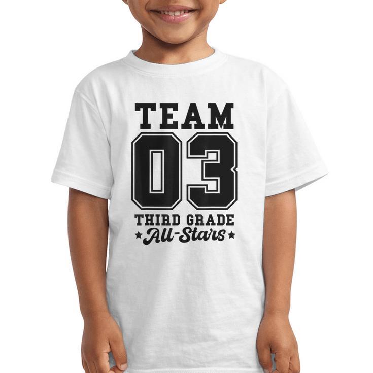 Team 3rd Grade All-Stars Back To School Sports Jersey Graphic Kid T-Shirt