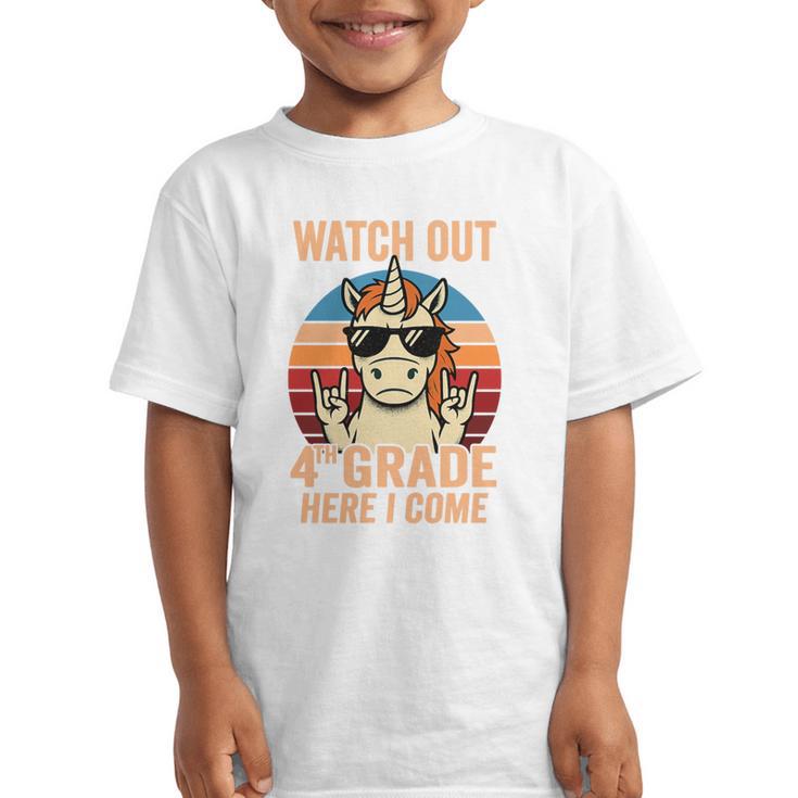 Watch Out Fourth Grade 2026 Back To School 4th Grade Boys Premium Tri-Blend Graphic Kid T-Shirt