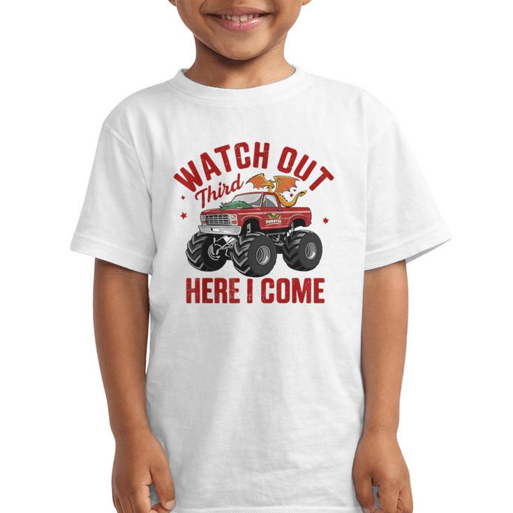 Watch Out Third Here I Came Dragon Back To School Summer Tee Graphic Kid T-Shirt