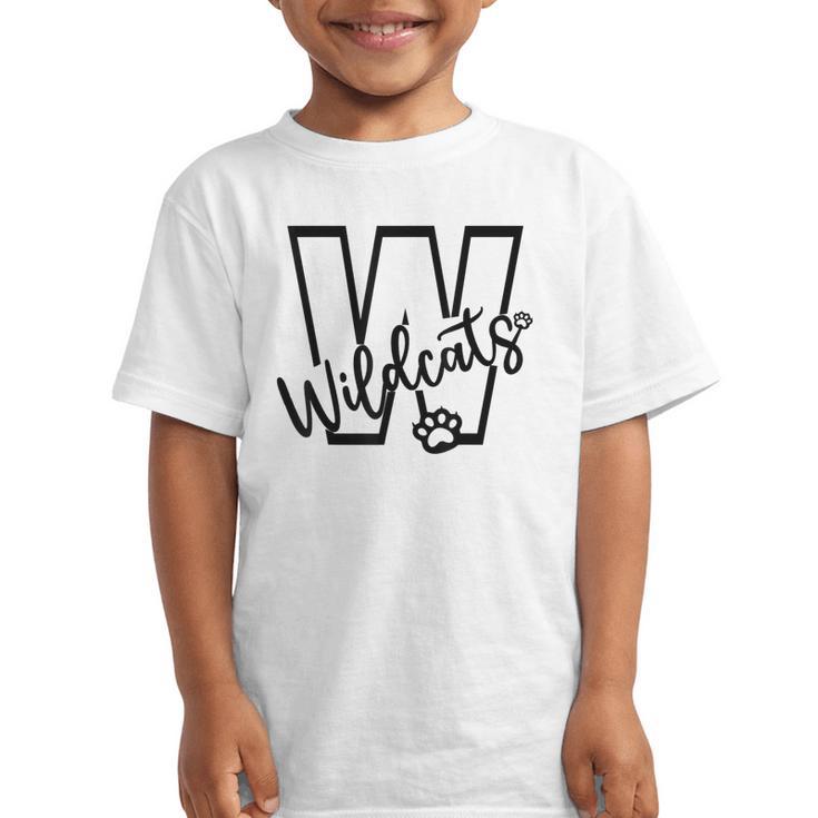 Wildcats School Sports Fan Team Spirit Mascot Back To School Graphic Kid T-Shirt