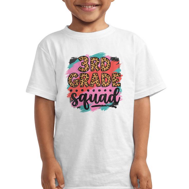Women's Third 3rd Grade Squad Back To School Animal Print Girl Tee Graphic Kid T-Shirt