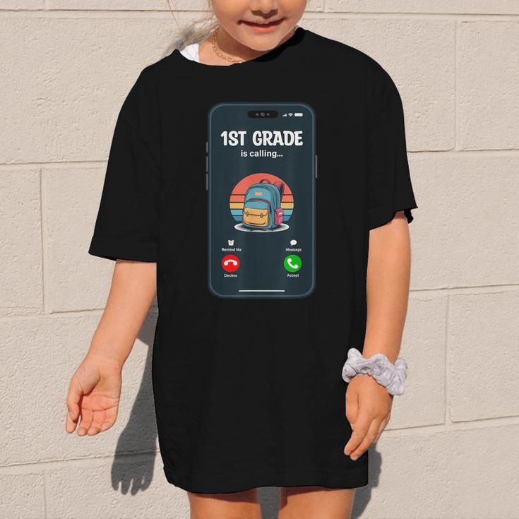 1st Grade Is Calling First Day Back To School First Grade Graphic Kid T-Shirt