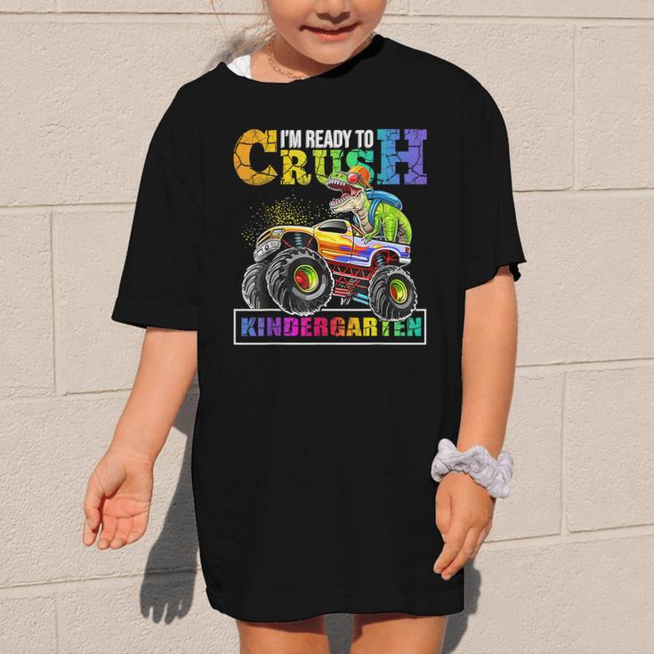 Back To School Boy Dinosaur I'm Ready To Crush Kindergarten Graphic Kid T-Shirt