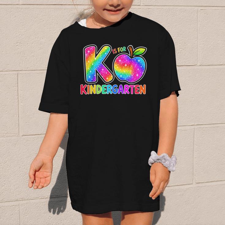 Back To School F Is For Kindergarten Rainbow Apple Kid Graphic Kid T-Shirt Back To School F Is For Kindergarten Rainbow Apple Kid Graphic Kid T-Shirt