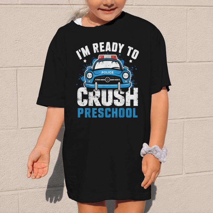 Back To School First Day Of Preschool Police Car Boys Graphic Kid T-Shirt