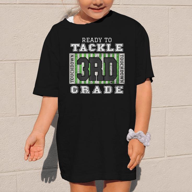 Back To School Ready To Tackle 3rd Grade Football Graphic Kid T-Shirt