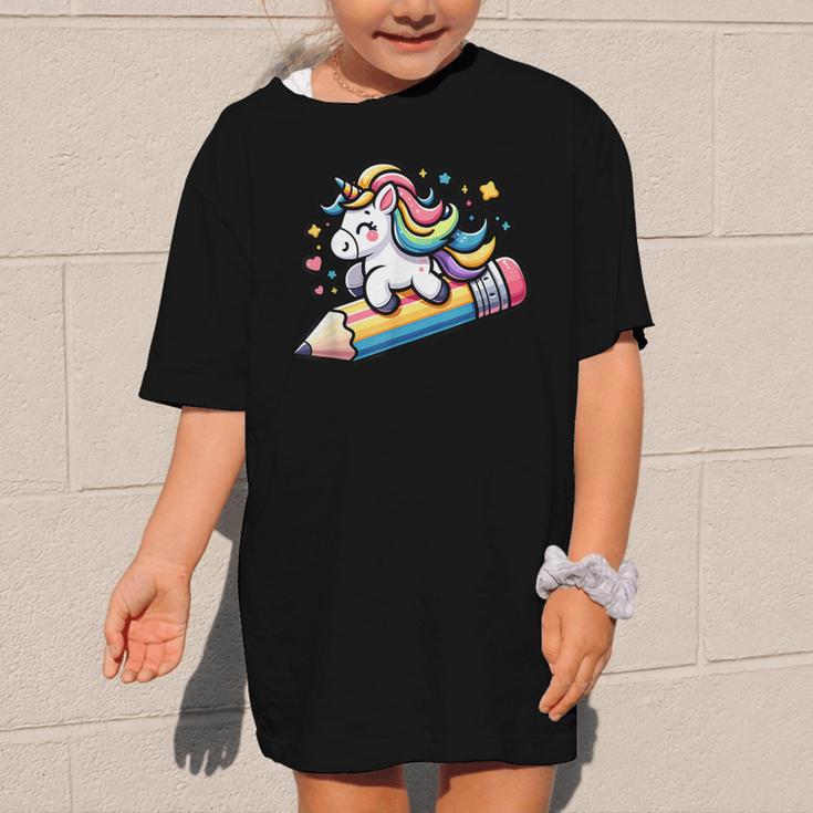 Back To School Unicorn Riding A Pencil Graphic Kid T-Shirt Back To School Unicorn Riding A Pencil Graphic Kid T-Shirt
