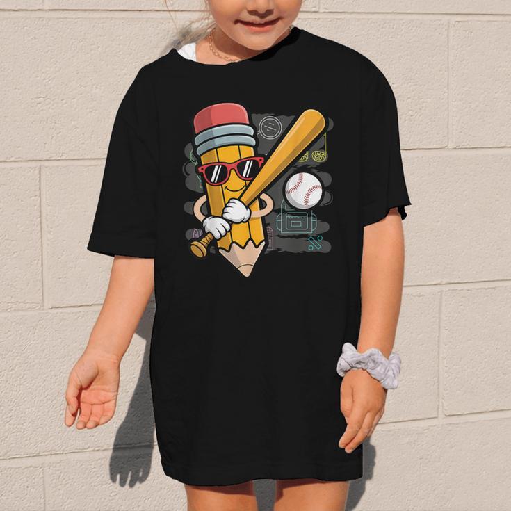 Baseball Player Pencil Back To School Cute Sport Students Graphic Kid T-Shirt Baseball Player Pencil Back To School Cute Sport Students Graphic Kid T-Shirt