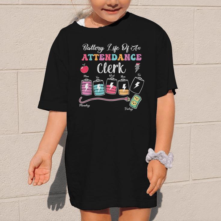 Battery Life Of An Attendance Clerk Back To School Graphic Kid T-Shirt Battery Life Of An Attendance Clerk Back To School Graphic Kid T-Shirt