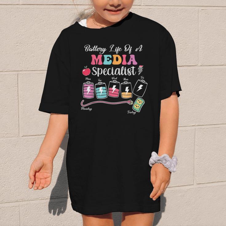 Battery Life Of A Media Specialist Back To School Graphic Kid T-Shirt Battery Life Of A Media Specialist Back To School Graphic Kid T-Shirt