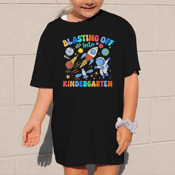 Blasting Off Into Kindergarten Back To School Boys Kid Graphic Kid T-Shirt Blasting Off Into Kindergarten Back To School Boys Kid Graphic Kid T-Shirt