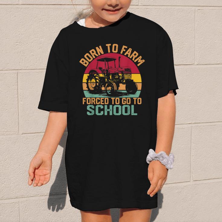 Born To Farm Forced To Go To School Back To School Tractor Graphic Kid T-Shirt