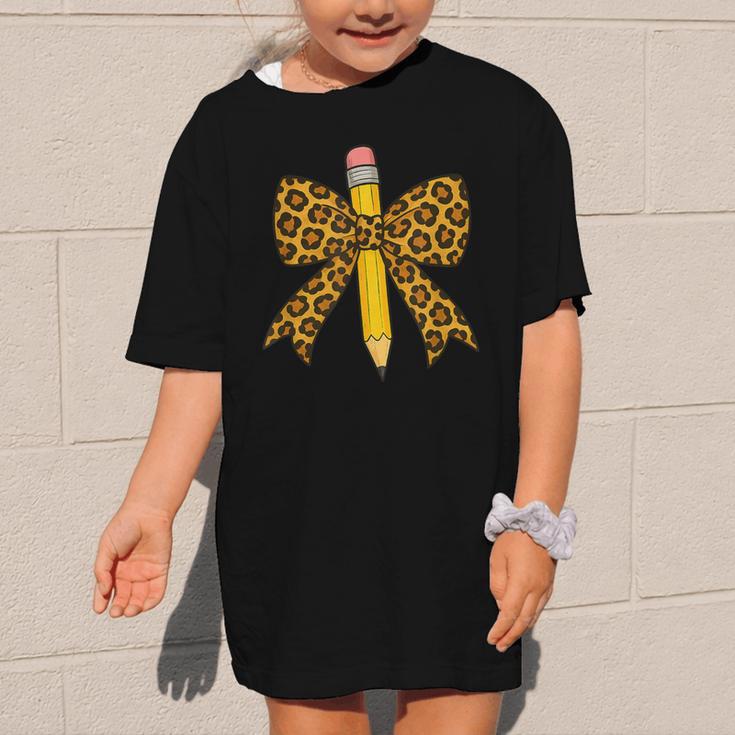Bow Pencil Leopard First Day Of School Back To School Graphic Kid T-Shirt