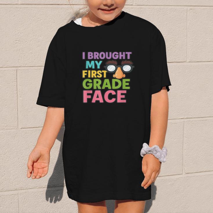 I Brought My First Grade Face First Day Back To School Graphic Kid T-Shirt I Brought My First Grade Face First Day Back To School Graphic Kid T-Shirt