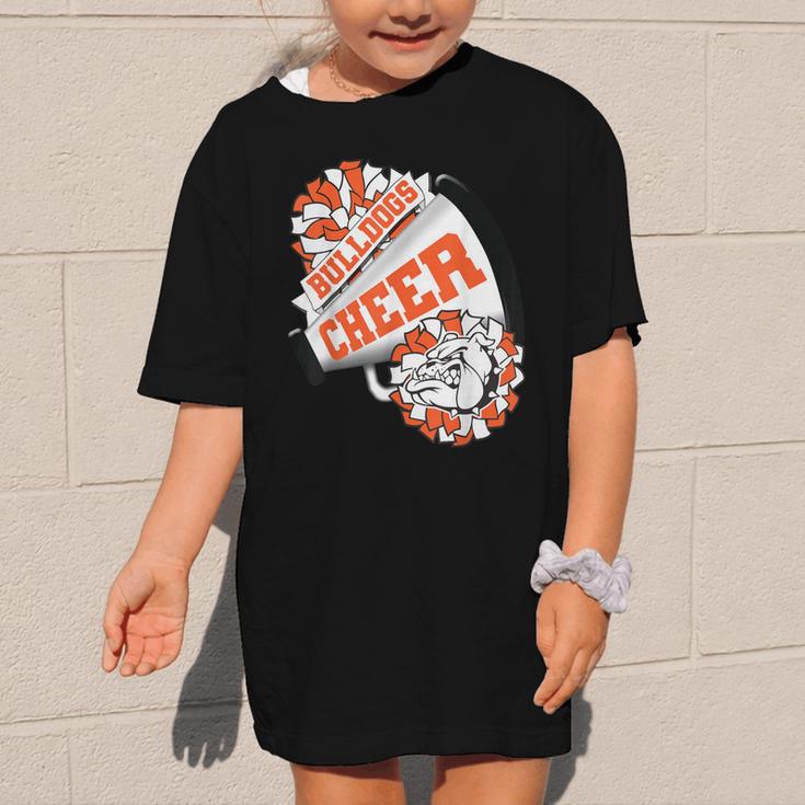 Bulldogs Cheerleading Back To School Cheer Team Orange Graphic Kid T-Shirt Bulldogs Cheerleading Back To School Cheer Team Orange Graphic Kid T-Shirt