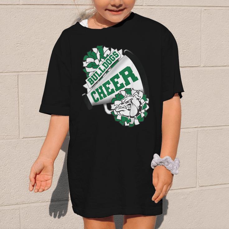 Bulldogs Cheerleading Back To School Cheer Team Spirit Green Graphic Kid T-Shirt Bulldogs Cheerleading Back To School Cheer Team Spirit Green Graphic Kid T-Shirt