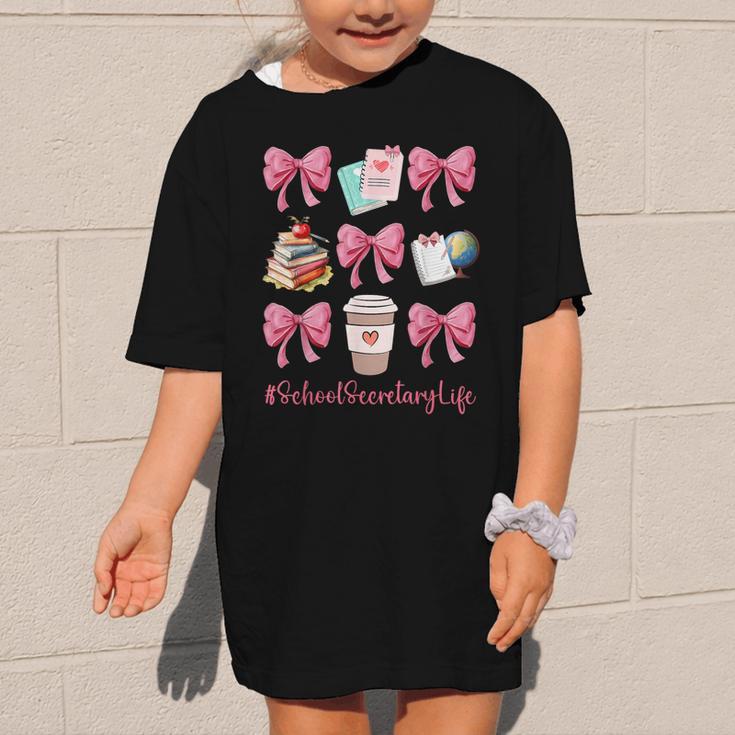 Cute Coquette Bows School Secretary Life Back To School Graphic Kid T-Shirt