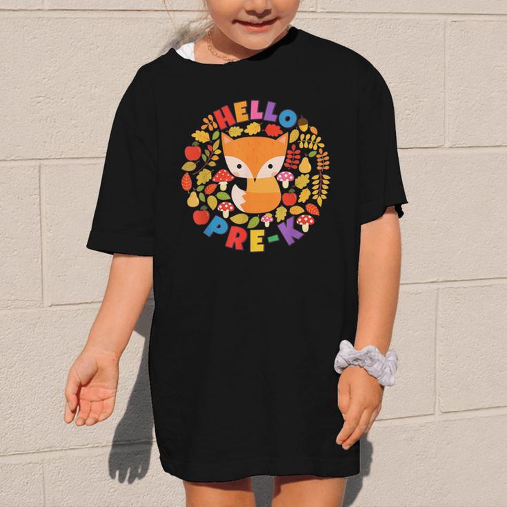 Cute Fox Back To School Woodland Animal Pre-K Graphic Kid T-Shirt