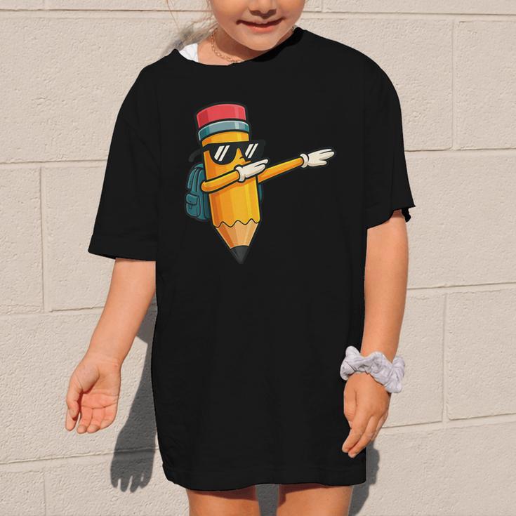 Dabbing Pencil Dancing Back To School First Day Student Boys Graphic Kid T-Shirt
