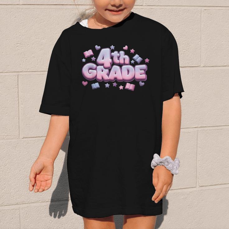 First Day Of 4th Grade Girls Coquette Bow Back To School Graphic Kid T-Shirt First Day Of 4th Grade Girls Coquette Bow Back To School Graphic Kid T-Shirt