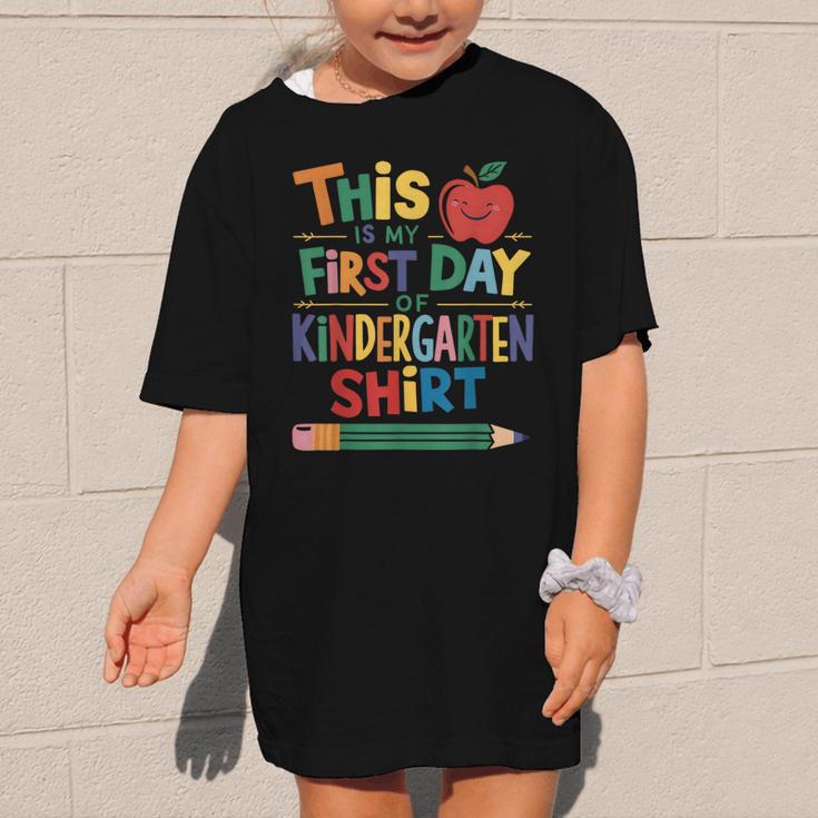 This Is My First Day Of Kindergarten Shirt Back To School Graphic Kid T-Shirt