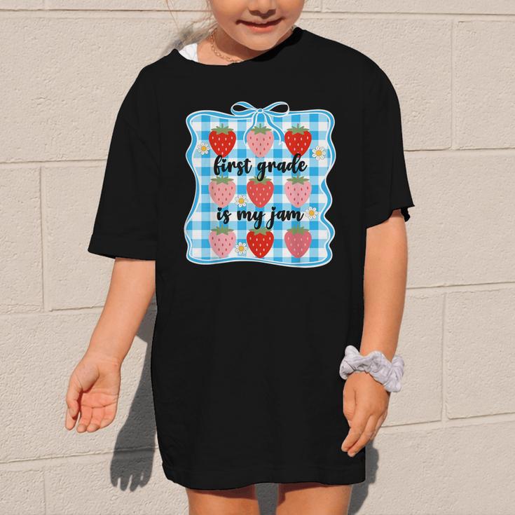 First Grade Is My Jam Strawberry 1st Grade Back To School Graphic Kid T-Shirt