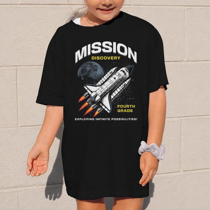 Fourth Grade Back To School Space Rocket Astronaut Graphic Kid T-Shirt