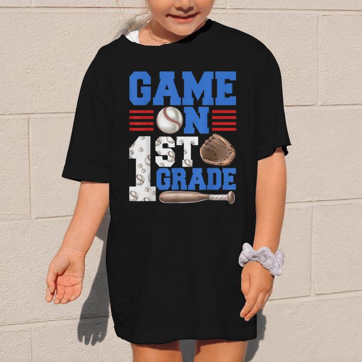 Game On First Grade Boy Baseball Back To School Graphic Kid T-Shirt Game On First Grade Boy Baseball Back To School Graphic Kid T-Shirt