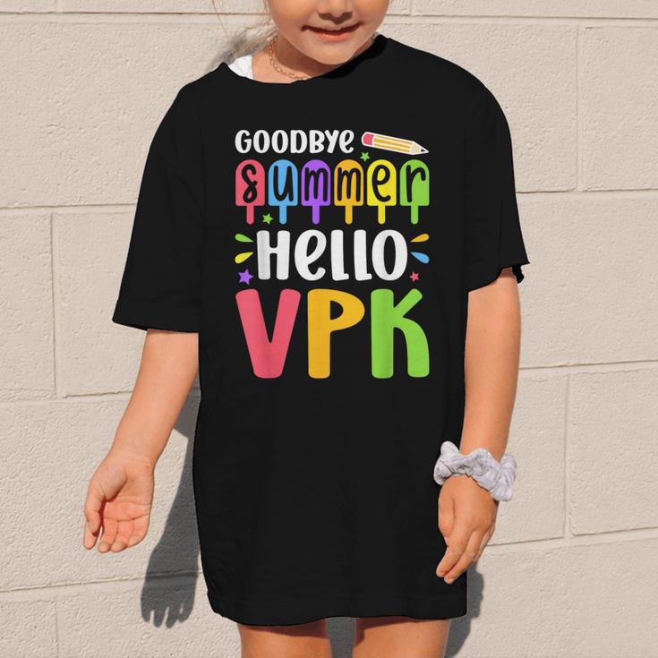 Goodbye Summer Hello VPK First Day Of VPK Back To School Graphic Kid T-Shirt Goodbye Summer Hello VPK First Day Of VPK Back To School Graphic Kid T-Shirt