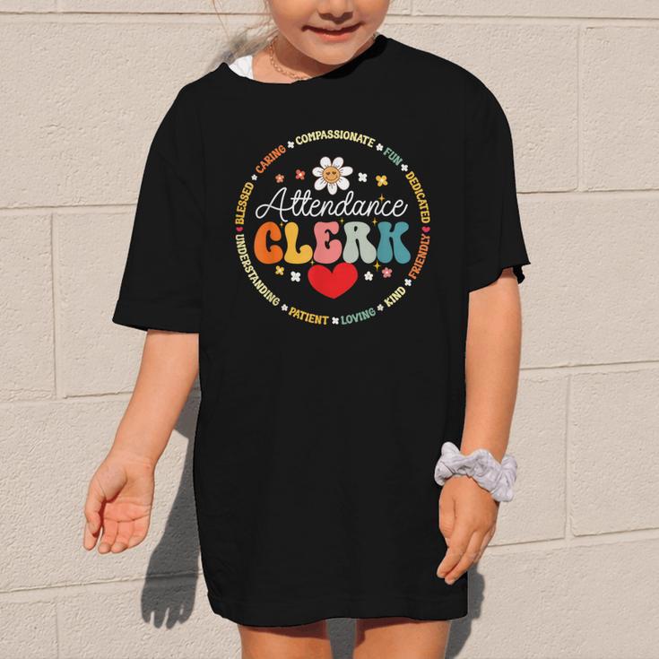 Groovy Attendance Clerk Back To School Appreciation Week Graphic Kid T-Shirt Groovy Attendance Clerk Back To School Appreciation Week Graphic Kid T-Shirt