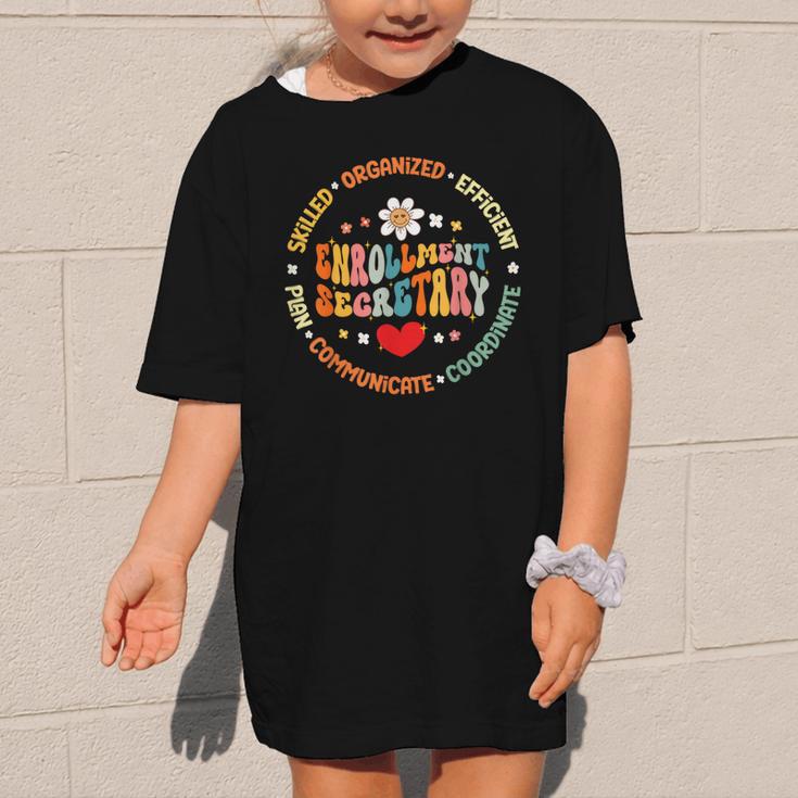 Groovy Enrollment Secretary Back To School Graphic Kid T-Shirt Groovy Enrollment Secretary Back To School Graphic Kid T-Shirt