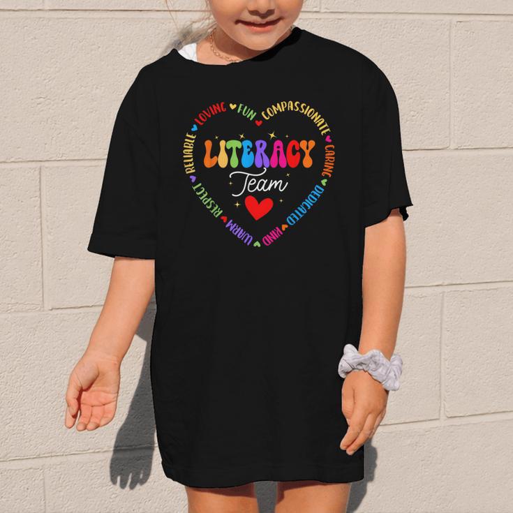 Groovy Literacy Team Reading Appreciation Back To School Graphic Kid T-Shirt