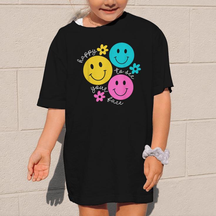 Happy To See Your Face Back To School First Day Of School Graphic Kid T-Shirt