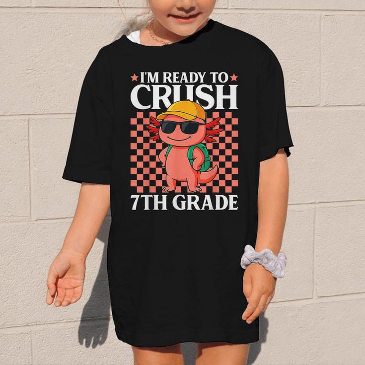 I'm Ready To Crush 7th Grade Axolotl Back To School Graphic Kid T-Shirt I'm Ready To Crush 7th Grade Axolotl Back To School Graphic Kid T-Shirt