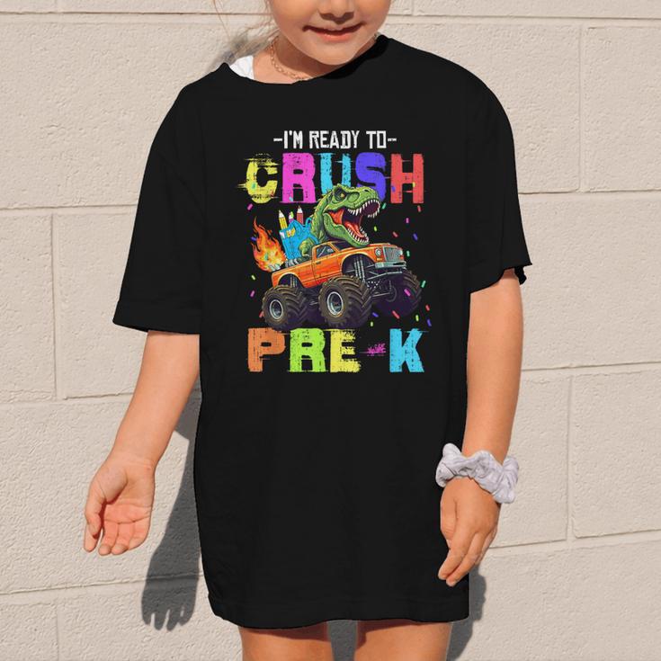 I'm Ready To Crush Pre-k Dinosaur Truck Back To School Boys Graphic Kid T-Shirt I'm Ready To Crush Pre-k Dinosaur Truck Back To School Boys Graphic Kid T-Shirt