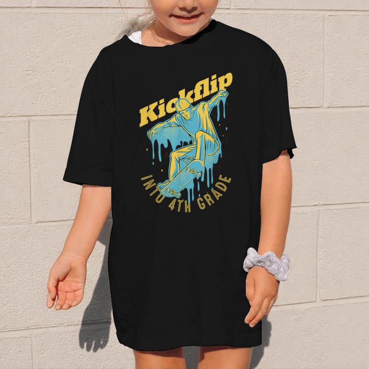 Kickflip Into 4th Grade Skateboard Lover Back To School Graphic Kid T-Shirt Kickflip Into 4th Grade Skateboard Lover Back To School Graphic Kid T-Shirt