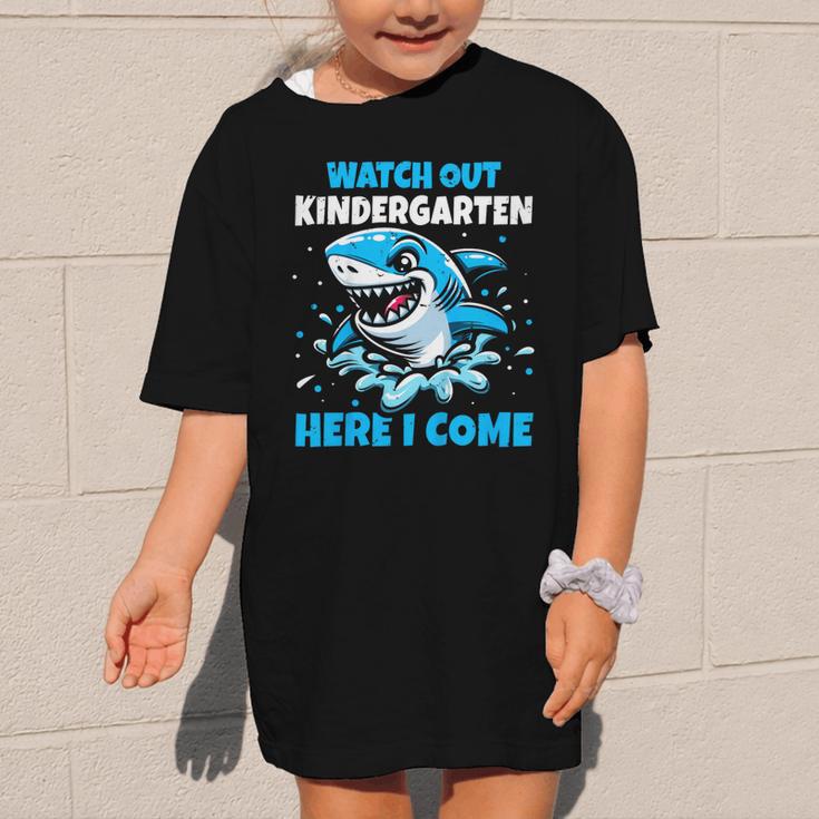 Kids Back To School Watch Out Kindergarten Here I Come Shark Boys Graphic Kid T-Shirt